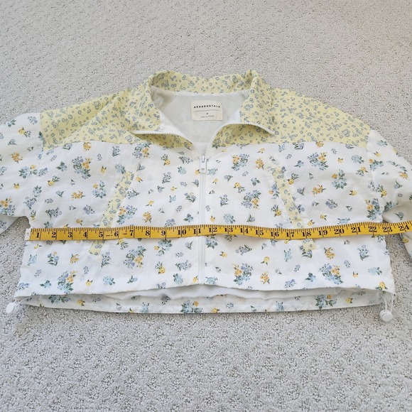 Grannycore Floral Cropped Windbreaker Jacket Women's Size M - Picture 6 of 7